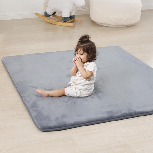 1.3" 50x50, Tummy Thick Baby Floor Play Mat Basic Padded Foam Mat for Time Crawling, Non Slip Cushioned for Babies