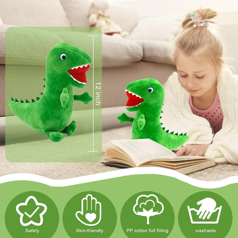George Dinosaur Plush Stuffed Cartoon Dinosaur Doll Toys, 12” Green Dinosaur Stuffed Animal