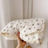 47x59 Inches BuLuTu Pansy Flower Pattern Toddler Quilt Crib Size, Muslin Cotton Kids Comforter with Lace Edges, Chic