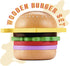 Set 26 3+, 3-8 Pillowhale Wooden Play Food for Kids - Pcs Hamburger Pretend Play Food with Fries & Drinks, Montessori
