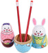 Yoption 5Pcs Russian Matryoshka Dolls, Handmade Wooden Rabbit Bunny Nesting Dolls Set for Kids Christmas Gift