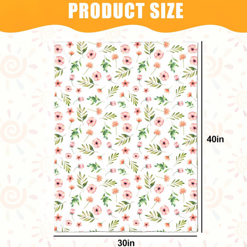 Nialnant Floral Baby Girl Blanket, Soft Plush Baby Blankets for Girls, Receiving Blankets Neutral Toddler Blanket, Girl