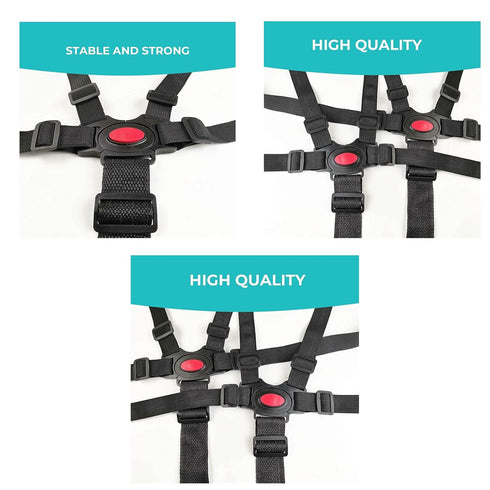 Flohayo 5-Point Adjustable Baby Harness Seat Belt for Stroller, High Chair, Pram, Buggy, Pushchair - Durable & Safe