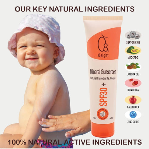 Recommended Oeight Mineral Sunscreen for Babies and Children, Baby Sunscreen Lotion Family Sun Protection with Mineral