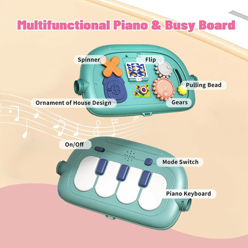 3 1 Tummy in Baby Activity Gym Center, Time Play Mat Gym, Baby Push Walker, Kick and Play Piano with Music and Light