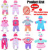 10 Sets 10/12/14 Inch iBayda Doll Clothes & Accessories - Playtime Outfits with Hats and Headbands for New Born Baby