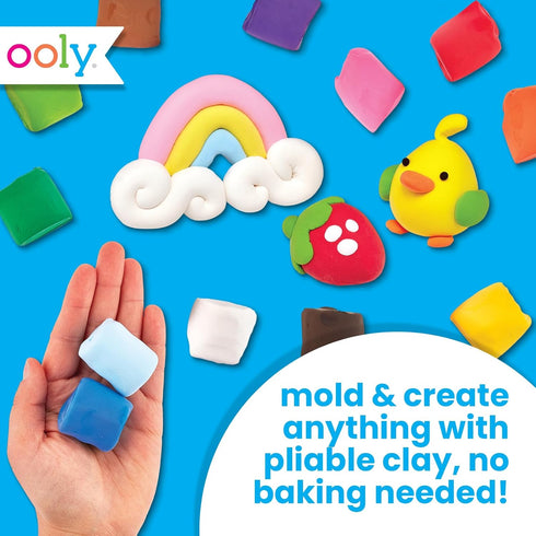 OOLY Creatibles, 12 Colors Air Dry Clay Kit for Kids Craft, Modeling Clay with 3 Shaping Tools, Craft Supplies & Materials, Airdry Clay DIY Art Set for Kids Ages 6 and Up by Ooly
