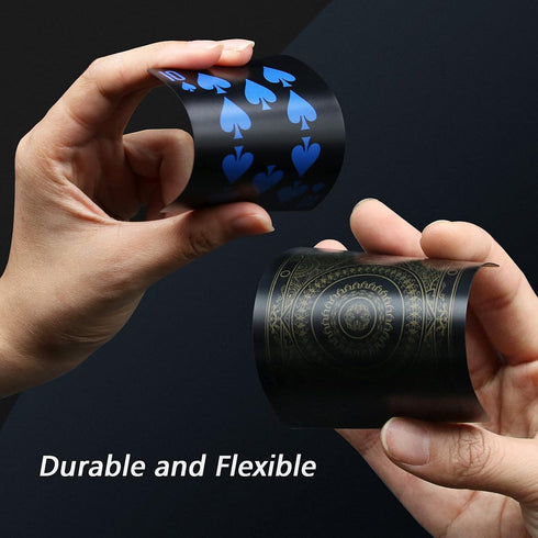 2 Decks Plastic Playing Cards, Premium Waterproof Black Poker Cards, Professional Luxury Deck for Adults