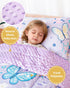Set, 4-Piece Set TinyPalsa Butterfly Toddler Bedding Comforter for Girls and Boys, Breathable Crib Bedding Includes