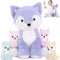 MaoGoLan Large Fox Plush Stuffed Animal, 5 Pcs Stuffed Foxes Plush Toy