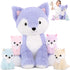 MaoGoLan Large Fox Plush Stuffed Animal, 5 Pcs Stuffed Foxes Plush Toy