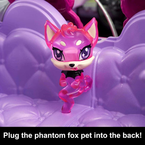 Monster High Toy Car, Ghoul Mobile with Pet & Cooler Accessories, Purple Doll-Sized Convertible