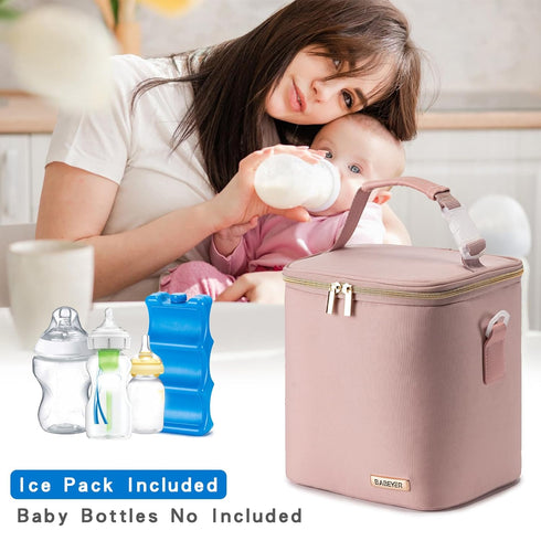 Pack 6 9 Breast Milk Cooler Bag with Ice Fits Baby Bottles Up to Ounce, Baby Bottle Bag with Shoulder Strap for Nursing