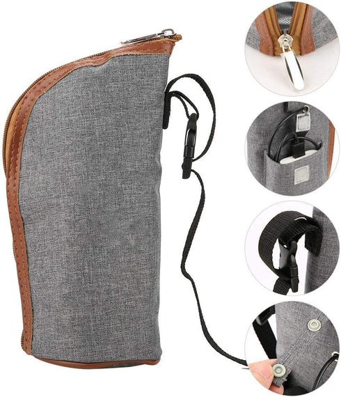 wosume Milk Heater, USB Heating Bag Bottle Heated Cover, Car Milk Heater Milk Warmer, Foldable for Travel for Baby