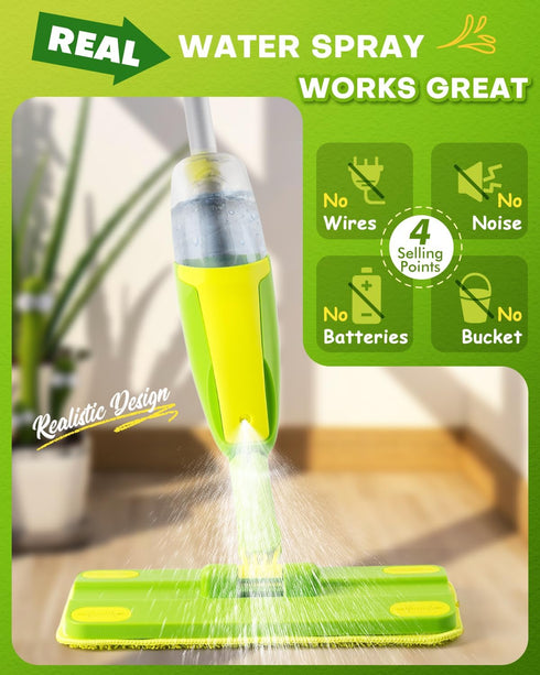 Toddler Spray Mop-Montessori Toys Mini Size Cleaning Mini Mop that Really Spray -Kid Pretend Play Toys Gift