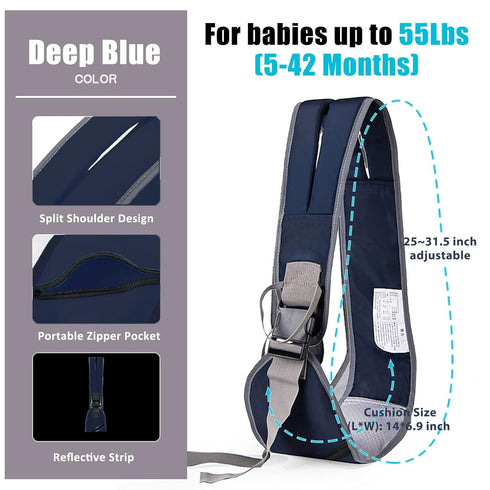 Mivofun 55Lbs,5-42 Portable Baby Carrier, Ergonomic Adjustable Widen Separate Padded Shoulder Straps, Soft Breathable
