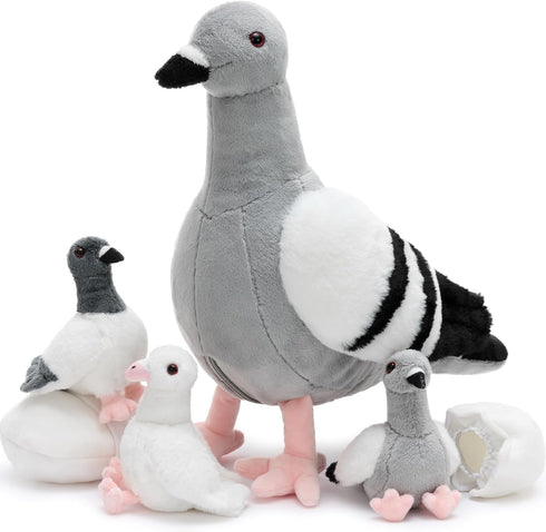 Set, Tezituor Easter Pigeon Stuffed Animal Cuddly Realistic Pigeon Plush Toy,Soft Dove Life-Like Bird Animal Plushie