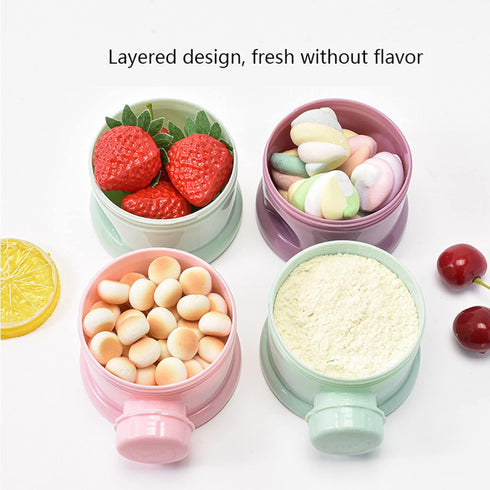 Manwetye 2 4-Layer PCS Baby Milk Powder Dispenser, Stackable Formula Container for Travel, Portable Snack Storage Box
