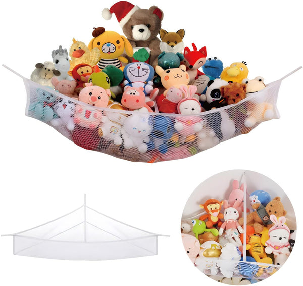 Large Stuffed Animal Net Hammock - Toy Organizer for Plushies Hanging Holder for Organizing Teddy and Squishmallow
