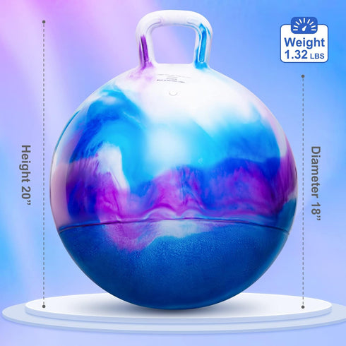 Hopper Balls for Kids 3-6 - 18 Inches Bouncy Ball with Handle, Inflatable Jumping Ball for Girls and Boys Gifts