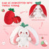 10-Inch Emoin Easter Reversible Bunny Stuffed Animal, Cute Strawberry-to-Bunny Transformed Plush Toy with Zipper, Soft