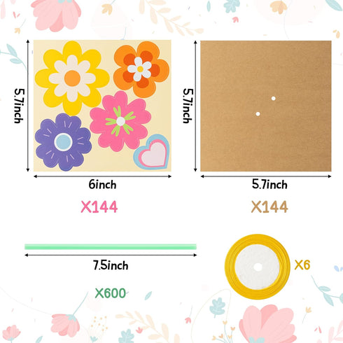 72Pcs Set BeYumi Flower Bouquet Craft Kit - Mother's Day Flower Bouquet Craft for Kids Make Your Own Bunch of Flowers