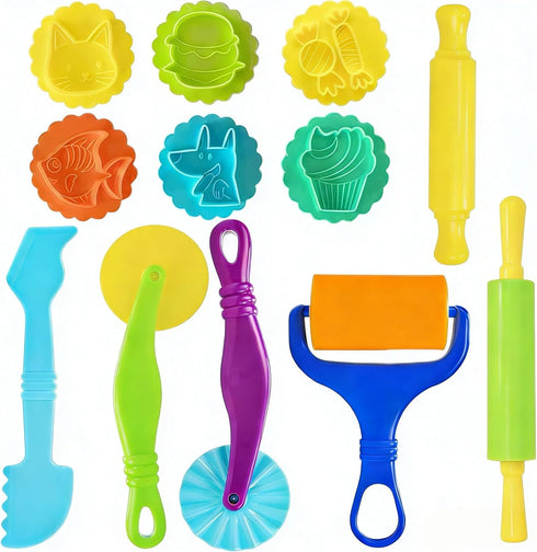 Yunerkita Dough Tools Set for Kids, 13 Pcs Dough Tools Sets for Kids