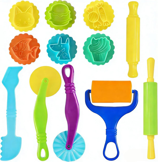 Yunerkita Dough Tools Set for Kids, 13 Pcs Dough Tools Sets for Kids