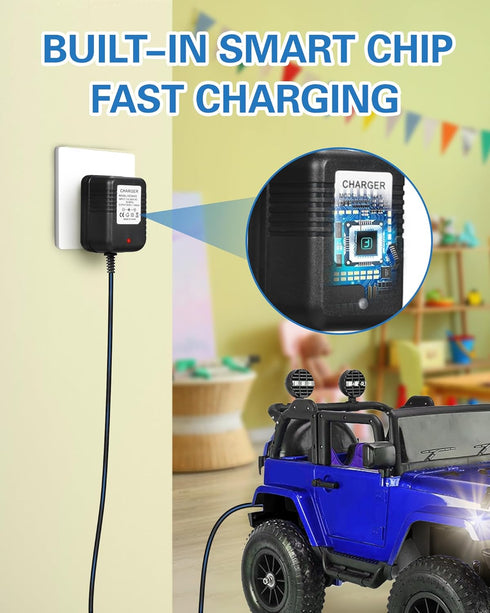 12V Charger for Kidzone Bumper Car, Replacement Charger for Ride On Toys, Compatible with Razor mx125, E90, E95