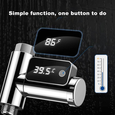 Vikye Digital Thermometer, LED Display Water Shower Thermometer Rotatable Screen, Baby Bath Water Temperature