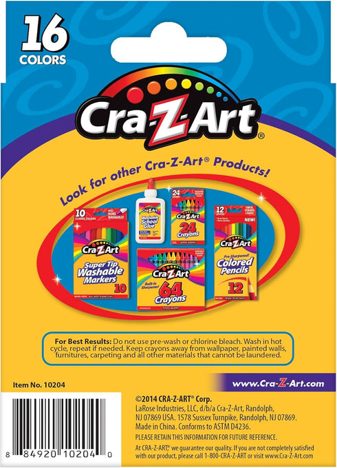 16ct 3 Cra-Z-Art Washable Jumbo Crayons, Easy Clean Up, Back To School Supply, Creative Fun for Children, Ages and Up