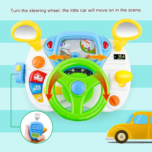 Love&Mini Steering Wheel Toys for 1-5 Year Old Boys and Girls, Simulation Driving Learning Educational Toys