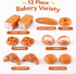 12 Set, Playset PCS Fake Bread Pastries Life Sized Plastic Pretend Play Food Toy Kids Bakery Grocery Kitchen