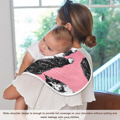 YEGAME Set 1 11 22 Inch Muslin Baby Burp Cloths of - Cat Super Absorbent Cotton Burping Rags Soft Baby Washcloths