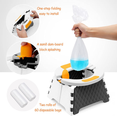 YUNHECAM 60 Toddler Portable Potty Training Seat for Kids Baby Foldable Toilet Child Travel Potty in Car Camping Potty