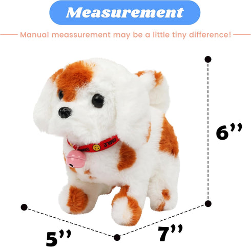 Hopearl Walking Dog with Bell Interactive Electronic Pet Plush Toy, Woof and Moving Animated Nodding Head