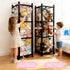 Wooden Stuffed Animal Zoo Storage - Sturdy Solid Wood Toy Organizer with Lockable Wheels, Easy-Assemble/Clean, Large