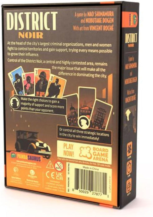 Pandasaurus Games District Noir Card Game | Crime Themed Bluffing and Set Collection Strategy Game | Fun Family Game for Kids and Adults | Ages 10+ | 2 Players | Avg. Playtime 10-20 Minutes | Made