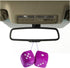 Funny Party Hats Purple Fuzzy Dice, Hanging Car Mirror Dice, 50's Retro