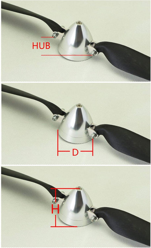 Viloga 15.59.5 inch D43H38mm, 5.0 (15.59.5, 5.0) RC Plane Folding Propeller w/Spinner Size and Motor Shaft Diameter