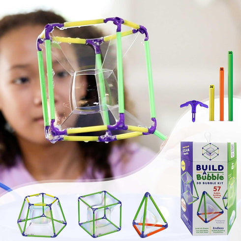 Build A Bubble Montessori 3D Bubble Maker Kit for Kids 8 & Up - 57-Piece STEM Building Toys Kit for Indoor Educational