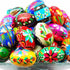 Importer AM Set 6 Polish Easter Hand Painted Wooden Eggs (Pisanki) Decorative Eggs for Easter of Medium Eggs