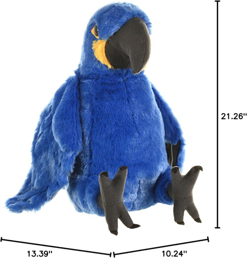 12 Inches, Wild Republic Hyacinth Macaw Plush, Stuffed Animal, Plush Toy, Gifts for Kids, Cuddlekins Blue