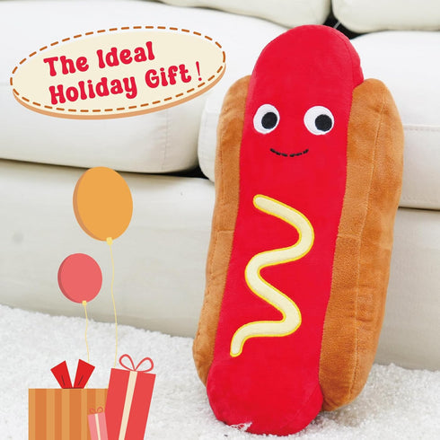 17.7 inch Hot Dog Plush Toy Pillow Hotdog Stuffed Pillow Funny Throw Pillows Soft Food plushies Gift for Children