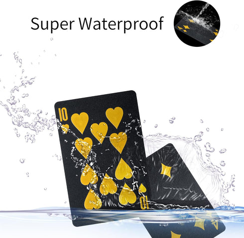 LAGEBONA Set, Waterproof Deck of CardsGift Playing CardsPoker Men Pool Poker Cards (Black Diamond)