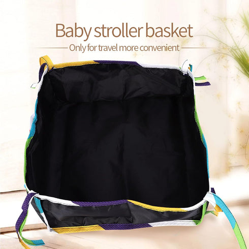 Baby Stroller Pram Bottom Basket, Large Capacity Shopping Storage Case with 600D Oxford Fabric