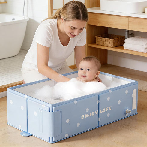 Generic Portable Kids Bathtub- PVC Folding Water Basin,No Assembly Required Shower Tub for Travel Camping Beach Soaking