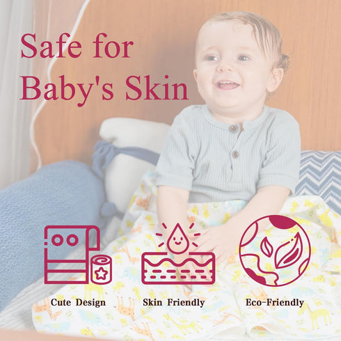 34 Pack Set: 4 (30" 30") 30 Omilion Baby Receiving Blanket Flannel Cotton Blankets x & Infant Washcloths - Mixed