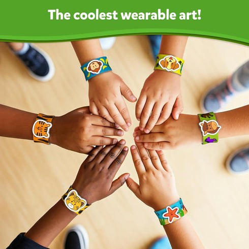 8 (8.6"), 4, 5, 6, 7, 8, 9, 10 Skillmatics Craft Activity - Snap Bandz, Animals, DIY Jewelry Art & Craft Activity