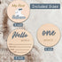 cephira Set 1-12, Monthly Baby Milestone and First Holiday Signs, Wooden Baby Months Disc Hello World Newborn